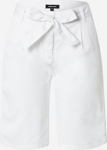 MORE & MORE Pleat-Front Pants in White: front