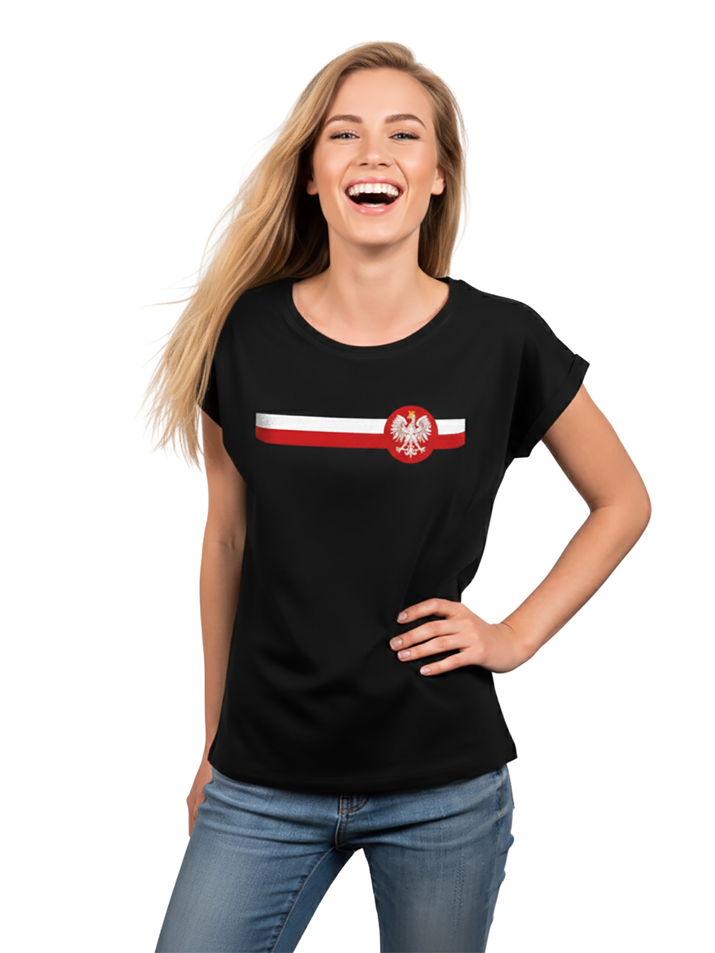 MAKAYA Shirt 'Polen Wappen' in Black