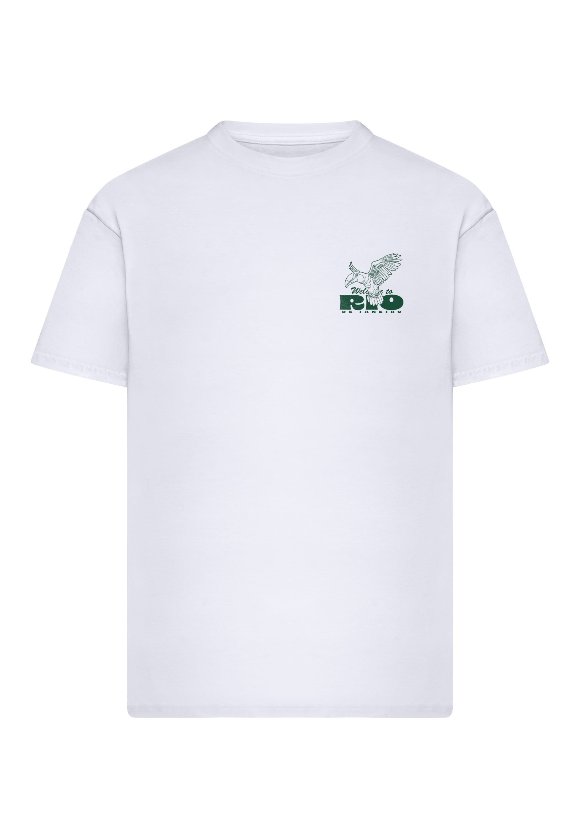 Maglietta 'Welcome to Rio' di Mister Tee in bianco: frontale