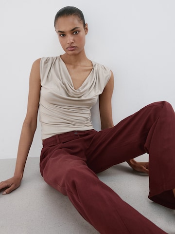 Wide leg Pantaloni 'Ricardo' de la MANGO pe maro