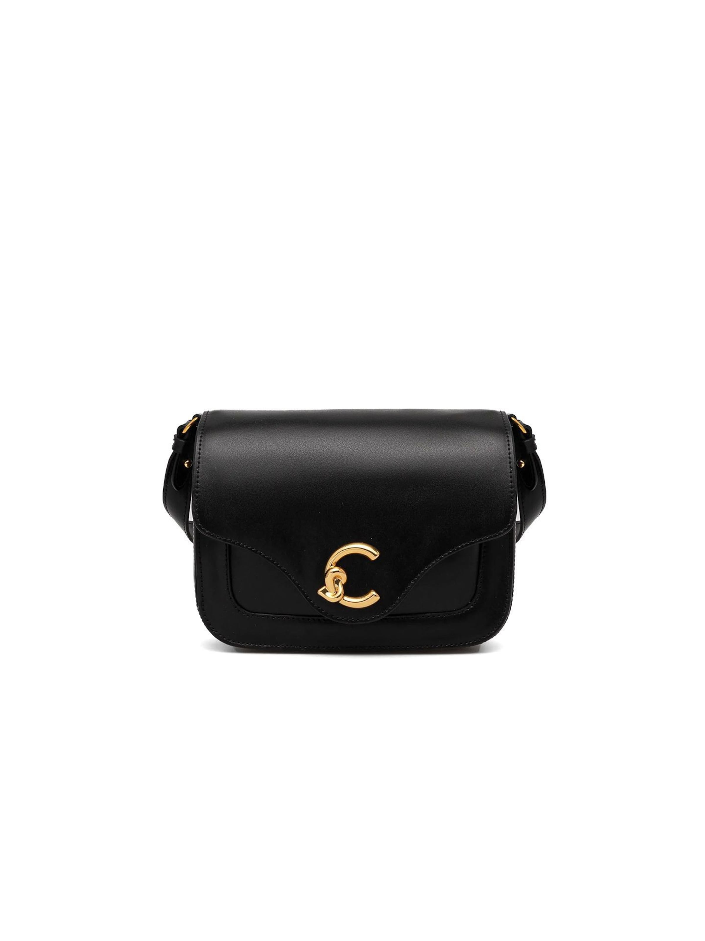 Coccinelle Schoudertas 'Coccinelle C-Me Calf Handbag Calf Smooth Leather' in Zwart: voorkant
