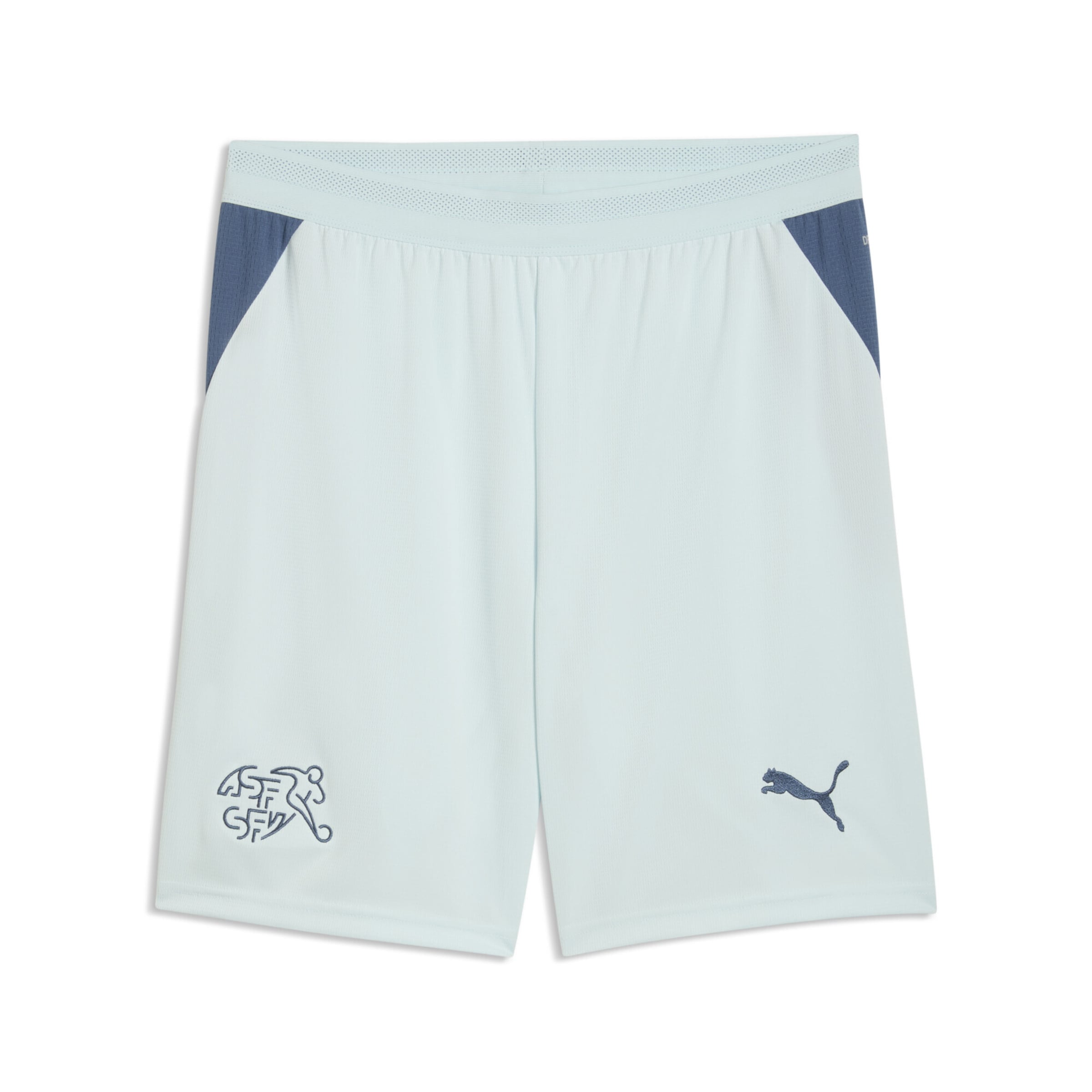 PUMA Sportbroek 'Schweiz 2026' in de kleur Navy / Lichtblauw, Productweergave