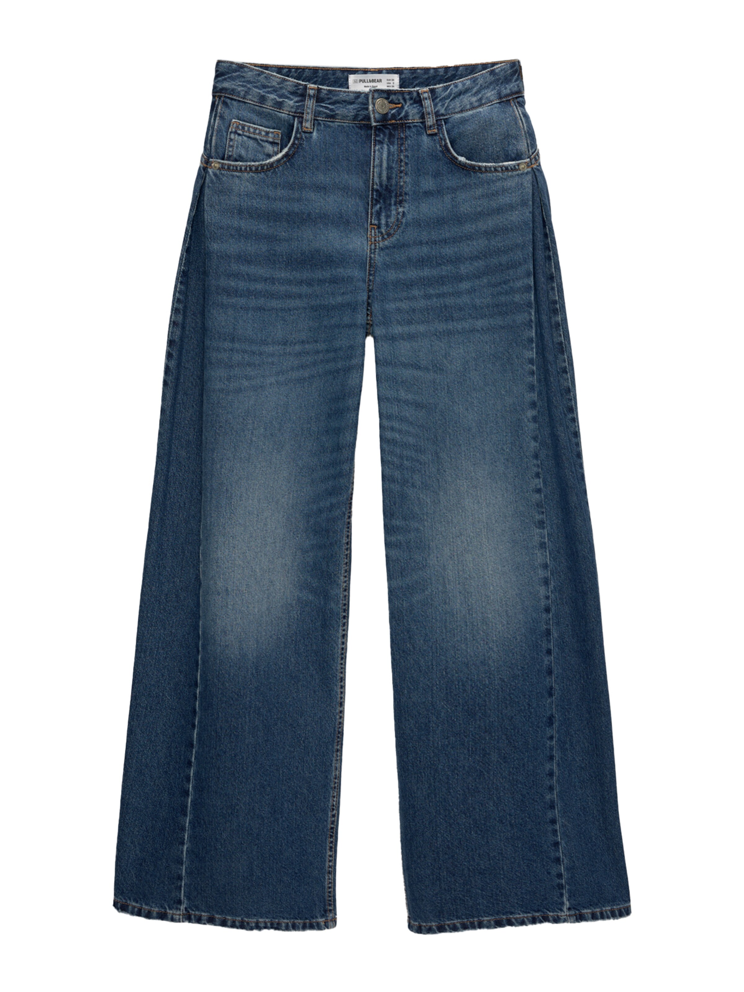 Pull&Bear Wide leg Jeans i blå: framsida