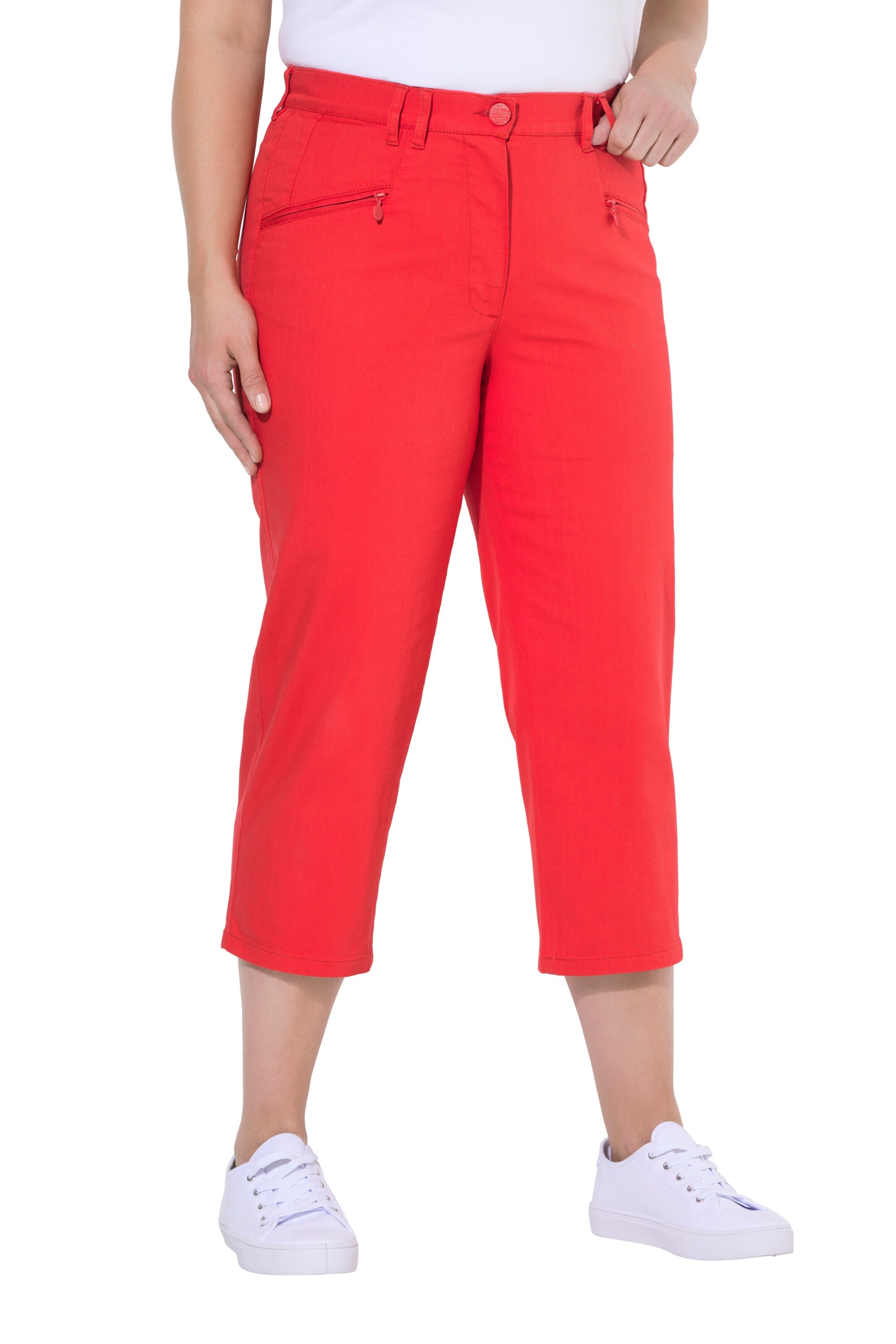Ulla Popken Regular Trousers in Red: front