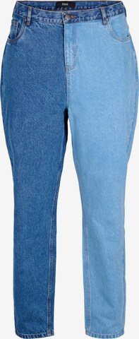 Zizzi Slimfit Jeans in Blauw: voorkant