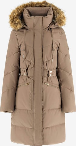 GUESS Winter Jacket in Brown: front