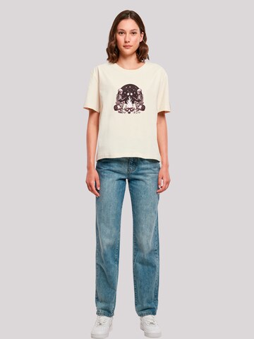 T-shirt 'Skelette Lagerfeuer Marshmallow' F4NT4STIC en beige