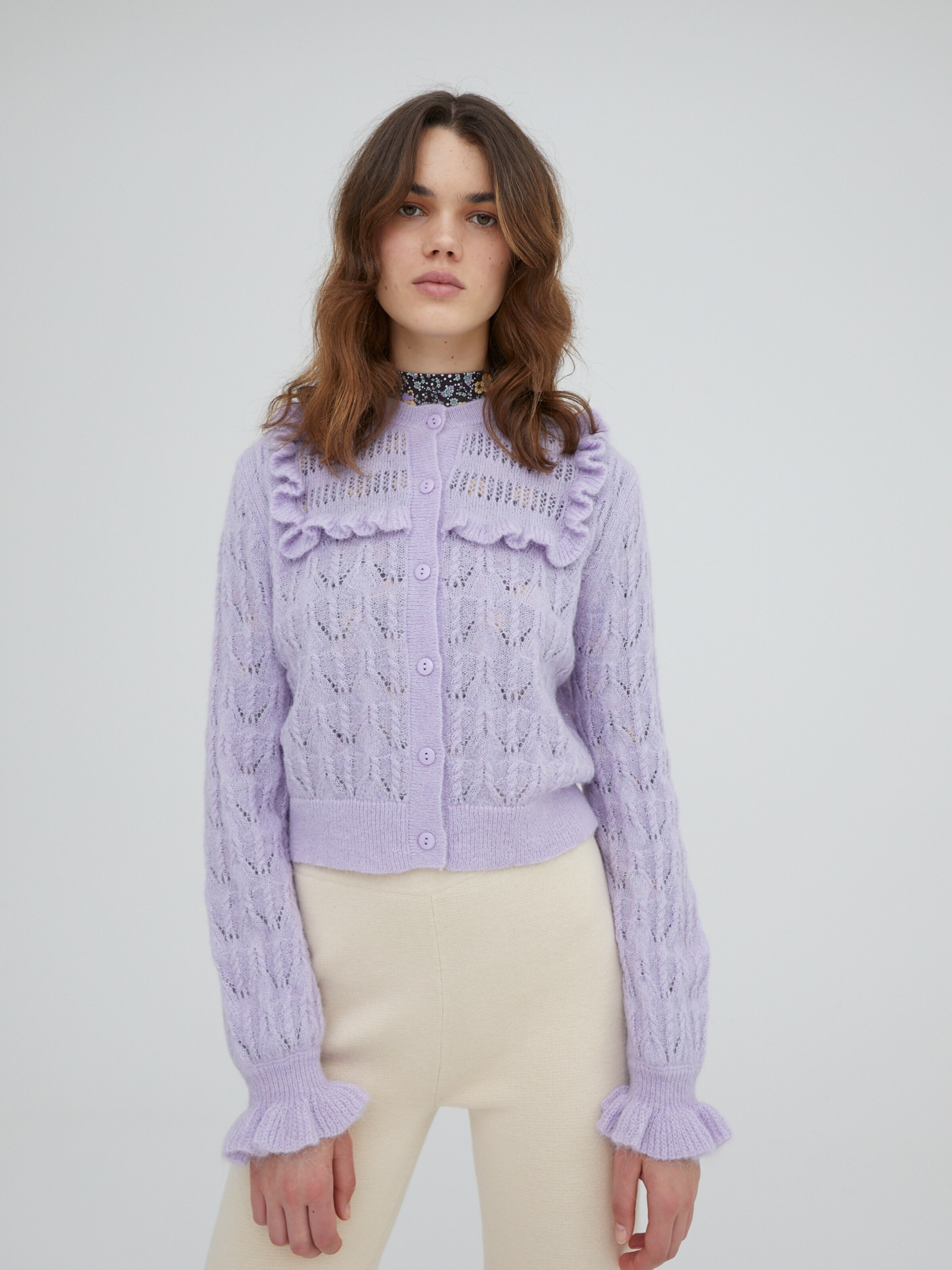 Frauen Pullover & Strick EDITED Strickjacke 'Nathalie' in Helllila - VS77759 Frauen Pullover & Strick EDITED Strickjacke 'Nathalie' in Helllila - VS77759