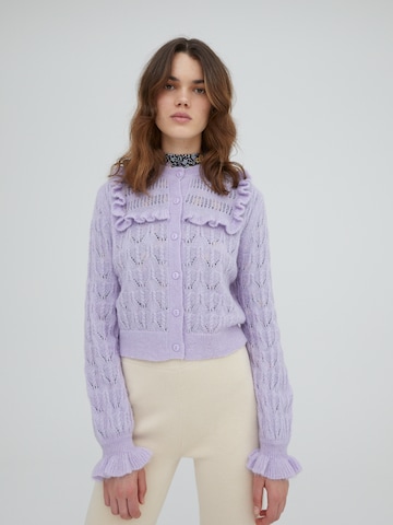 EDITED Knit Cardigan 'Nathalie' in Purple: front