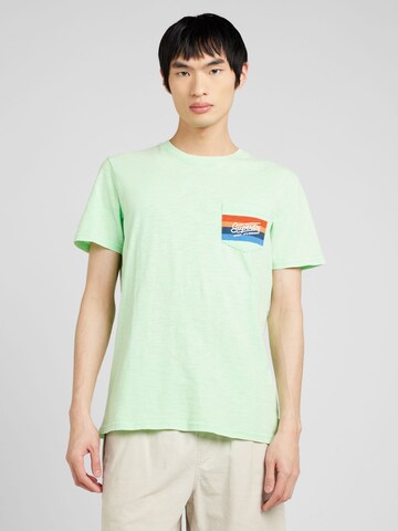 T-Shirt Superdry en vert : devant