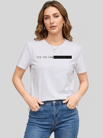 T-shirt 'Women's Short Sleeve Shirt Summer Tops' LapaPlus en blanc : devant