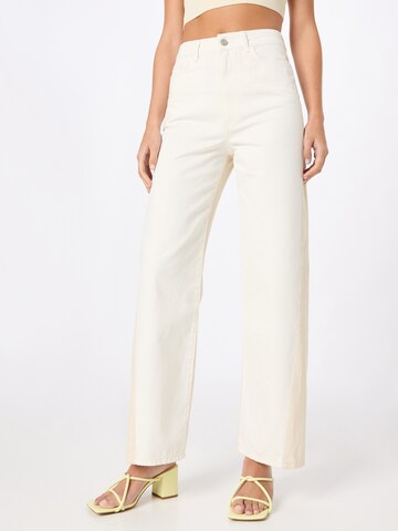 Wide Leg Jean 'Freda' Aligne en beige : devant