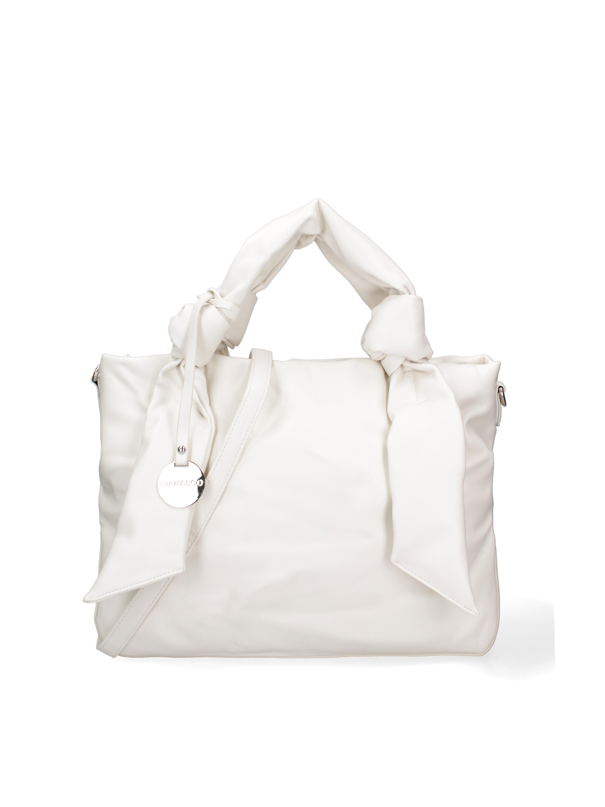 Shopper 'Borsa Shopper Donna Ecopelle con Zip e Tracolla Regolabile' di Diana&Co. in bianco