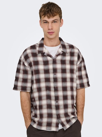 Only & Sons Regular Fit Skjorte 'ONStrev' i brun