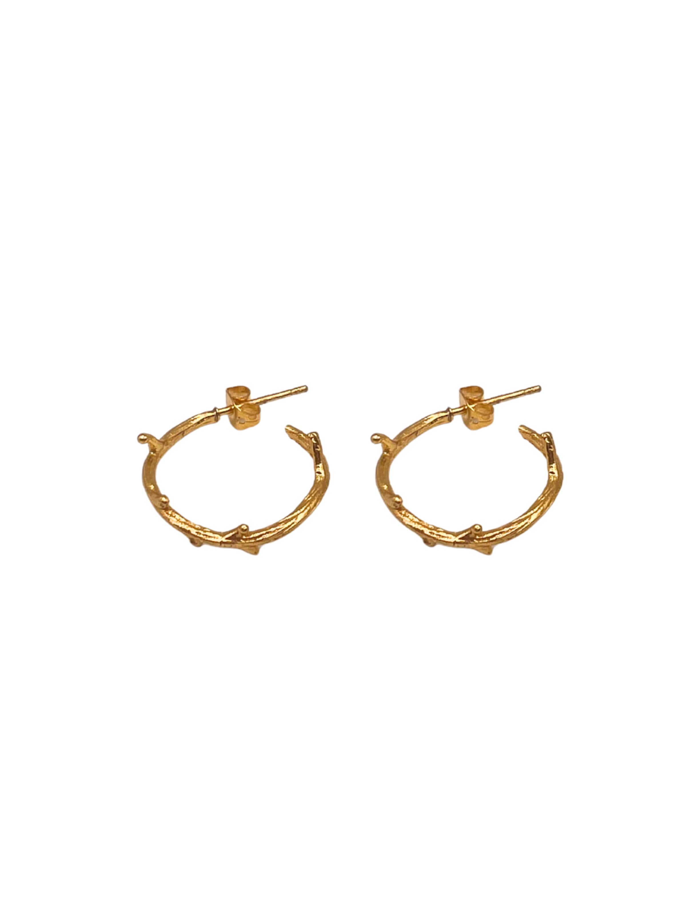 Boucles d'oreilles 'The Branchlet (Petite)' Les Reines en or : devant
