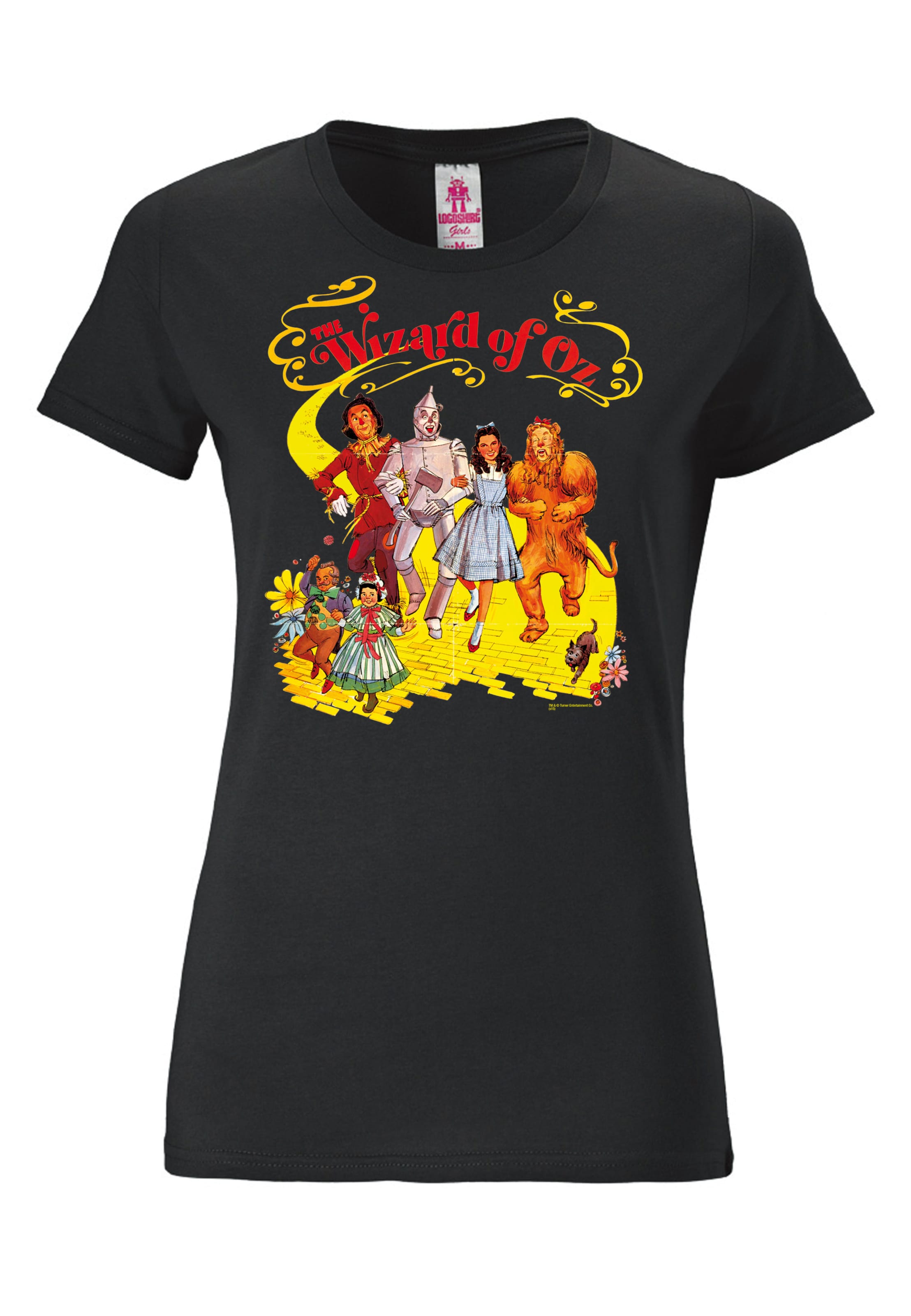 LOGOSHIRT Shirt 'Yellow Brick Road' in Black: front