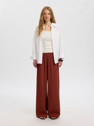 SELECTED Wide Leg Hose in Rot