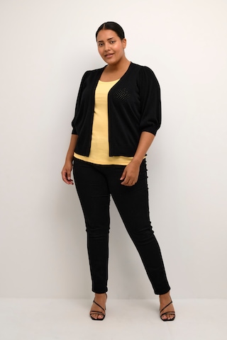 KAFFE CURVE Knit Cardigan 'KCdalina' in Black