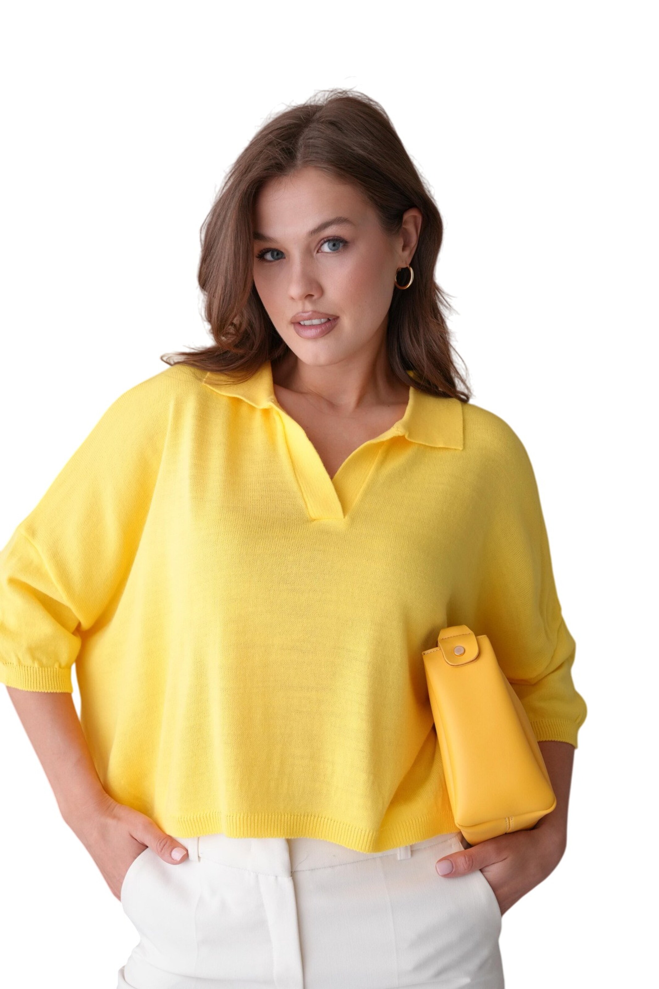 WOMAN VISION Pullover in Gelb: Vorderseite
