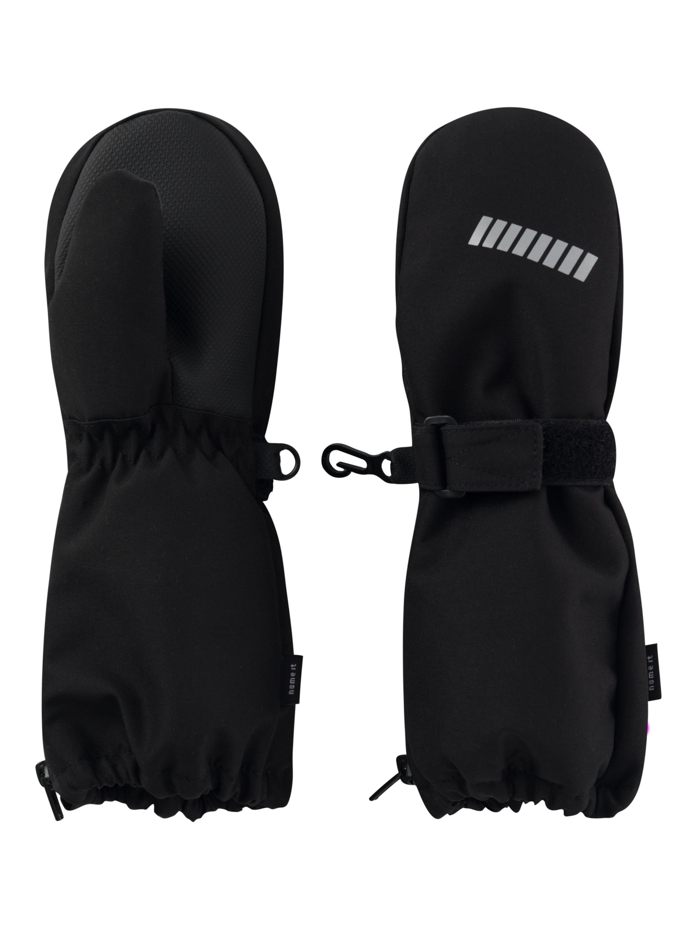 NAME IT Αθλητικά γάντια 'Snow' σε μαύρο: μπροστά