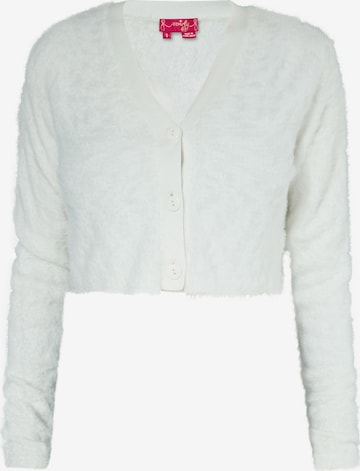swirly Gebreid vest in Wit: voorkant