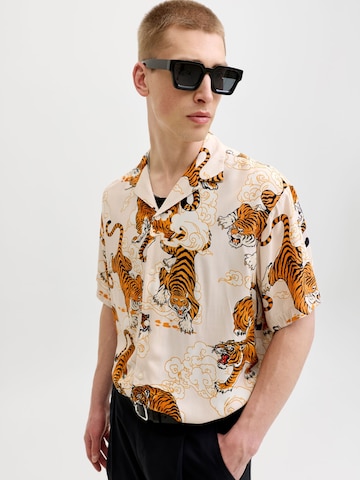 JACK & JONES Regular fit Button Up Shirt 'Hawaii' in White