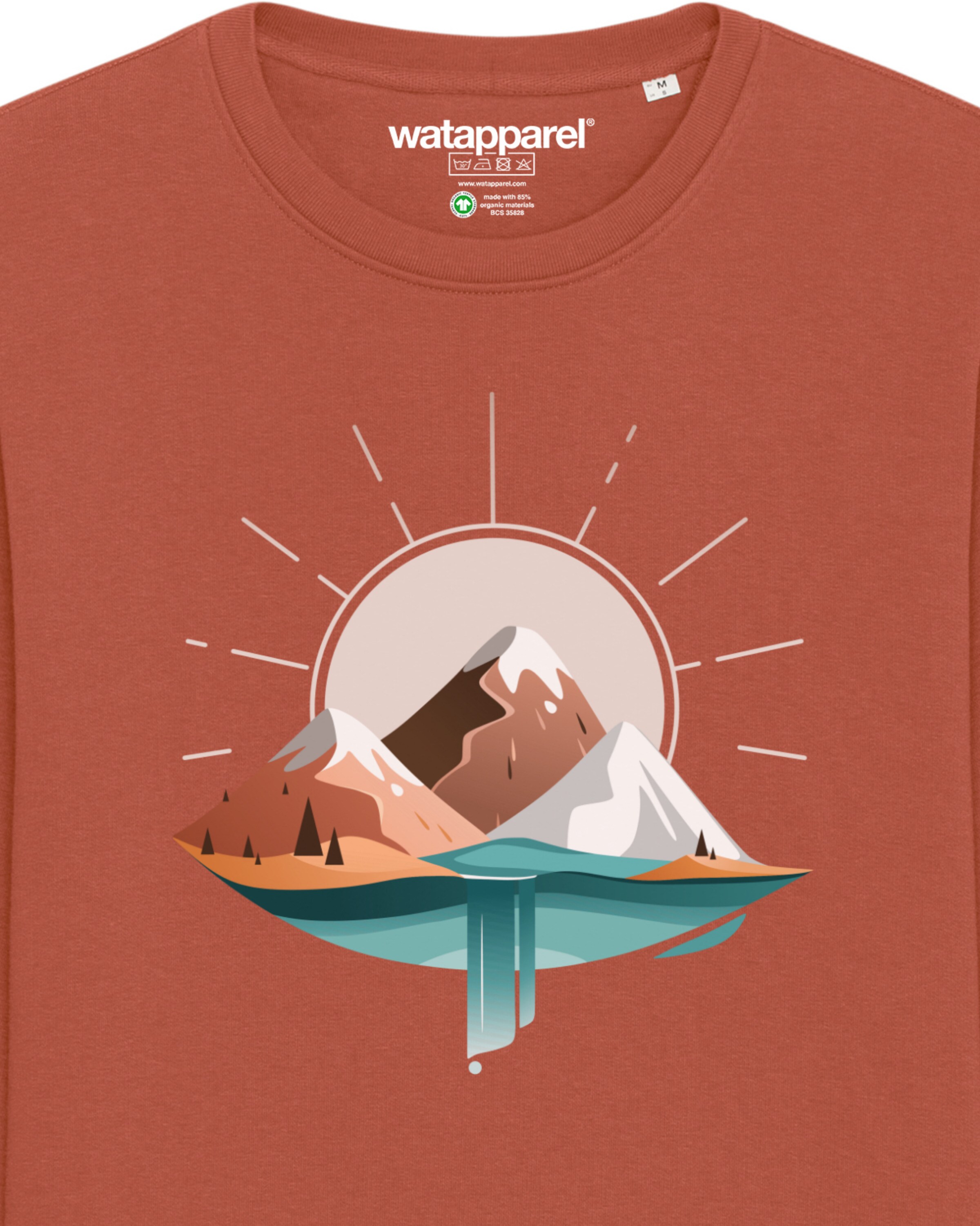 Watapparel Sweatshirt 'Sunrise & Lake' in Bruin