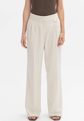 OPUS Loose fit Pleat-front trousers 'Marzena' in Beige: front