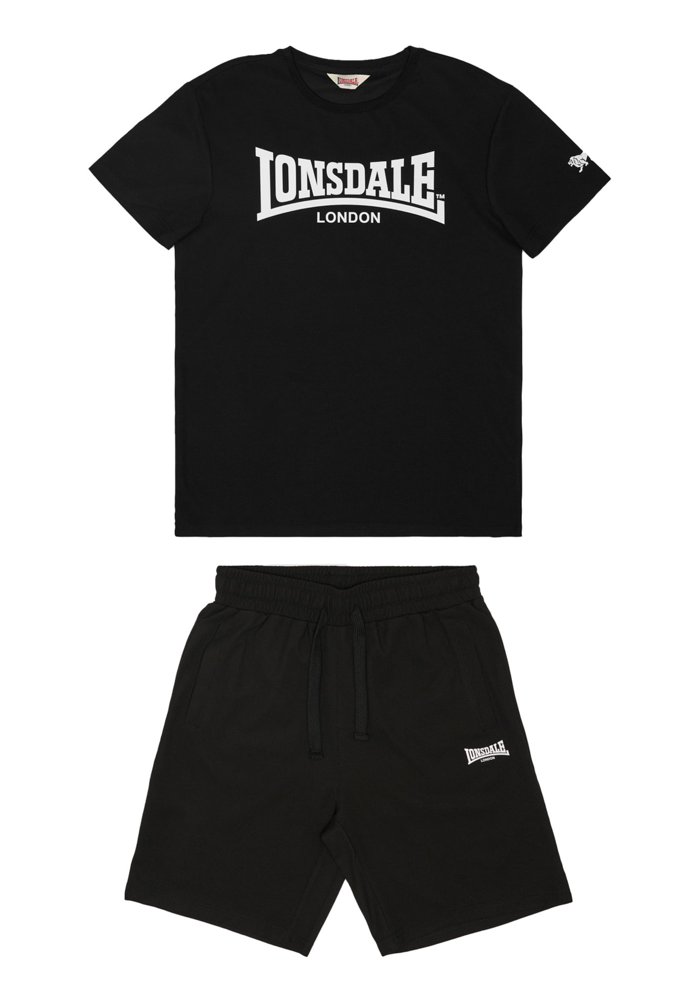 LONSDALE Joggingová souprava 'Dunstan' – černá: přední strana