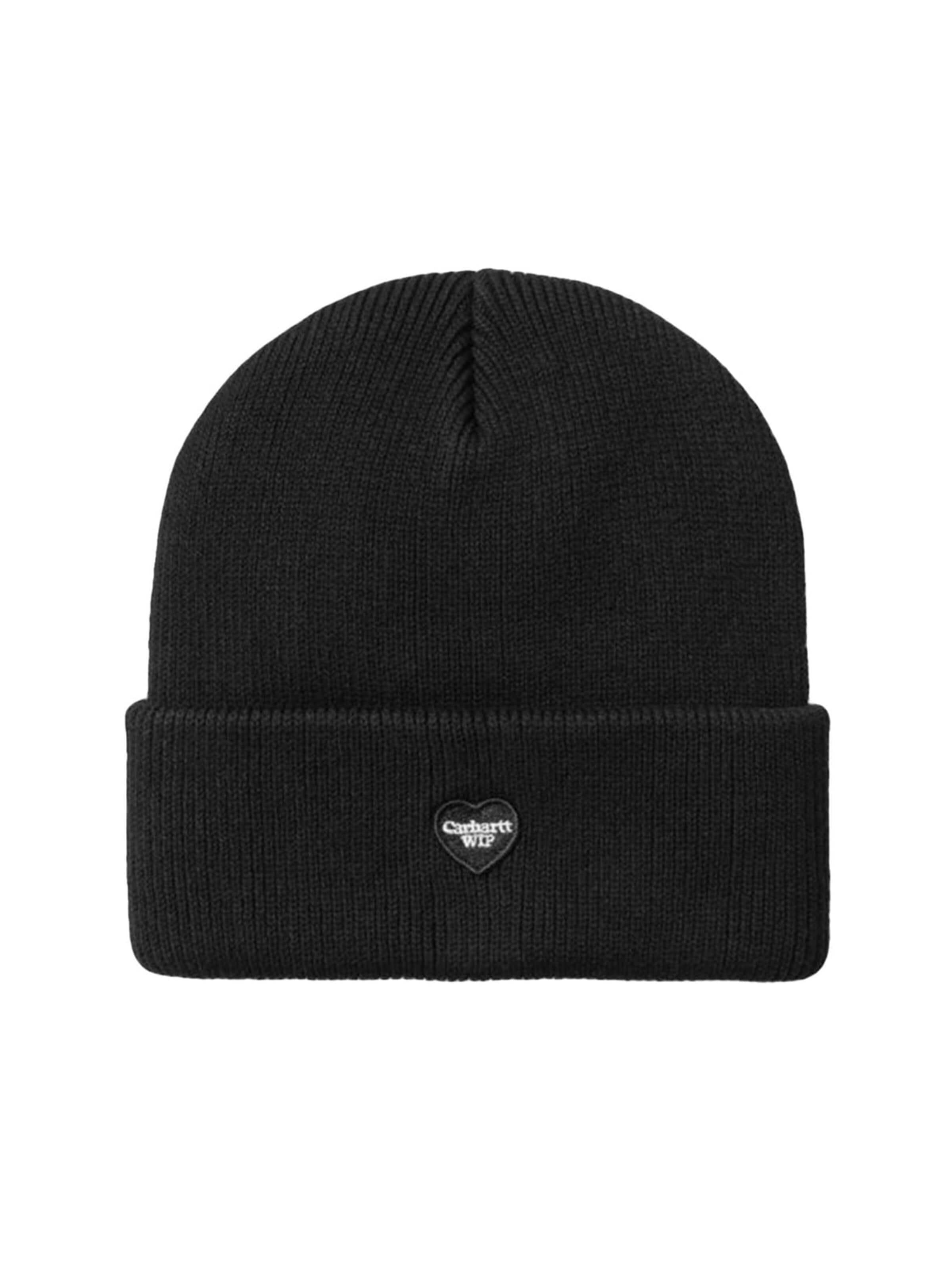 Bonnet 'SMALL HEART' Carhartt WIP en noir : devant