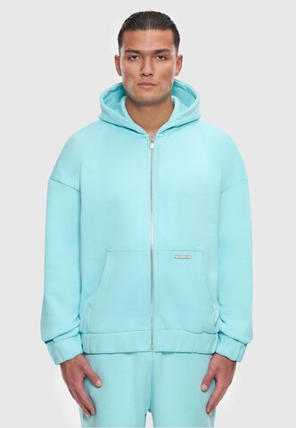 Dropsize Zip-Up Hoodie 'Bazix Republiq' in Blue: front