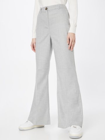 comma casual identity Boot cut Pleated Pants in Grey: front
