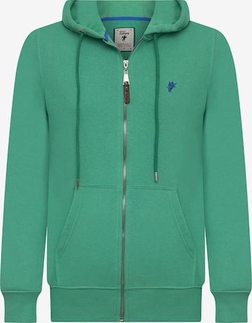 DENIM CULTURE Sweatshirt 'Sebastian' i grön: framsida
