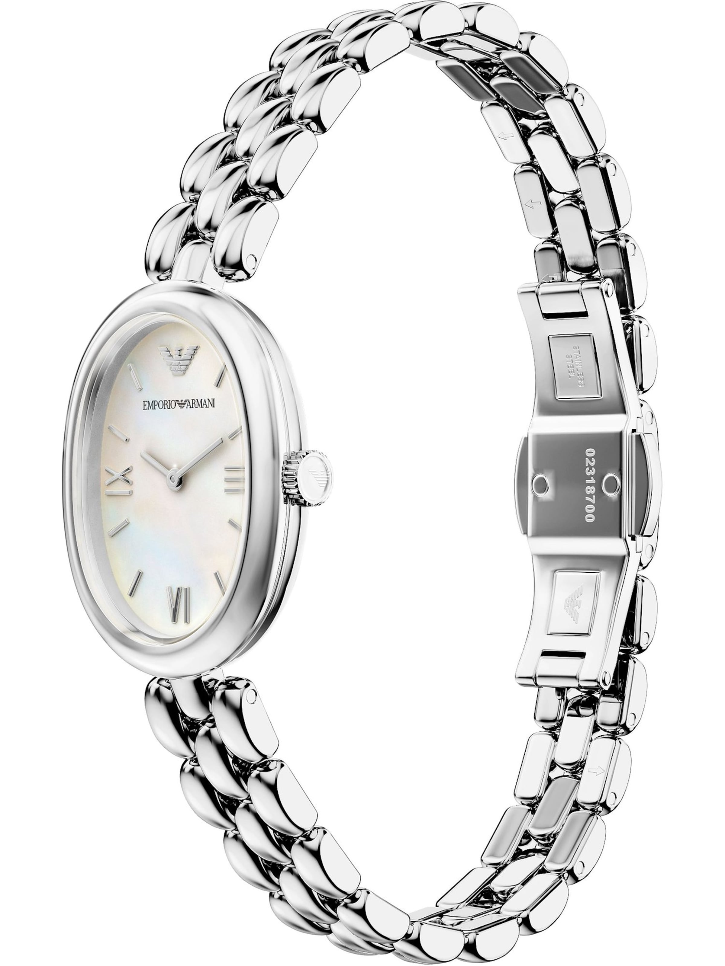 Emporio Armani Analoguhr in Silber: Vorderseite