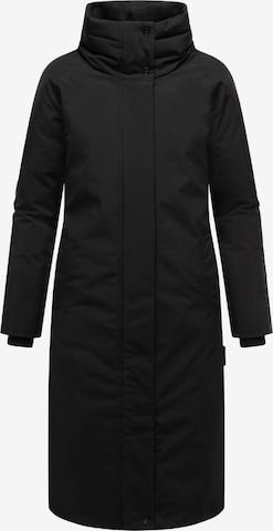 NAVAHOO Winter Coat 'Traumblüte 14' in Black: front