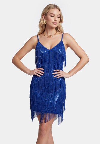 faina - Vestido de gala en azul: frente