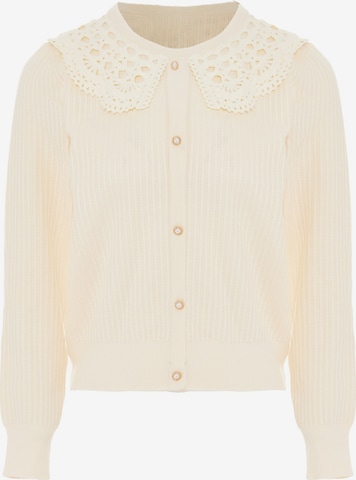 NAEMI Gebreid vest in Wit: voorkant