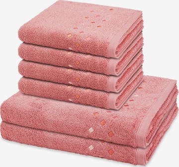 ROSS Towel 'Stoneline' in Red: front
