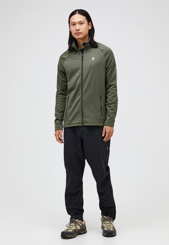 PEAK PERFORMANCE Fleece jas in Groen: voorkant