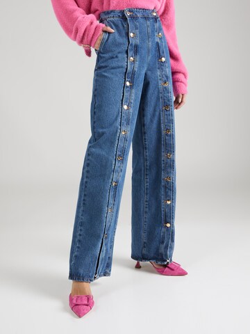 Wide leg Jeans 'Jella' de la Hoermanseder x About You pe albastru: față