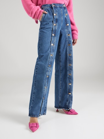 Wide leg Jeans 'Jella' de la Hoermanseder x About You pe albastru: față