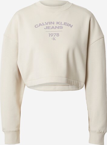 Calvin Klein Jeans Μπλούζα φούτερ σε μπεζ: μπροστά