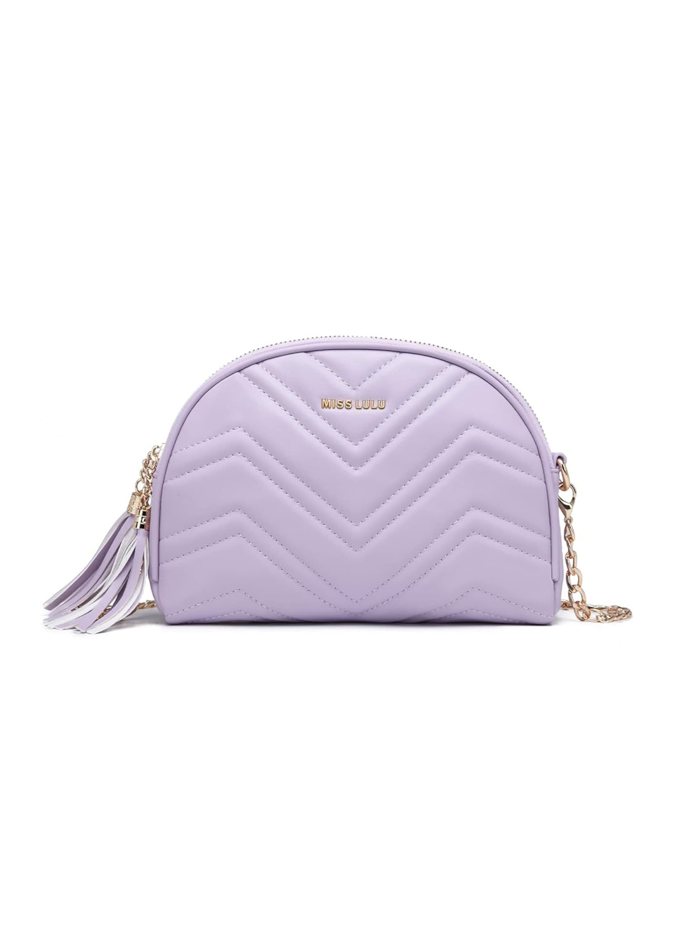 Miss Lulu Crossbody Bag in Purple: front