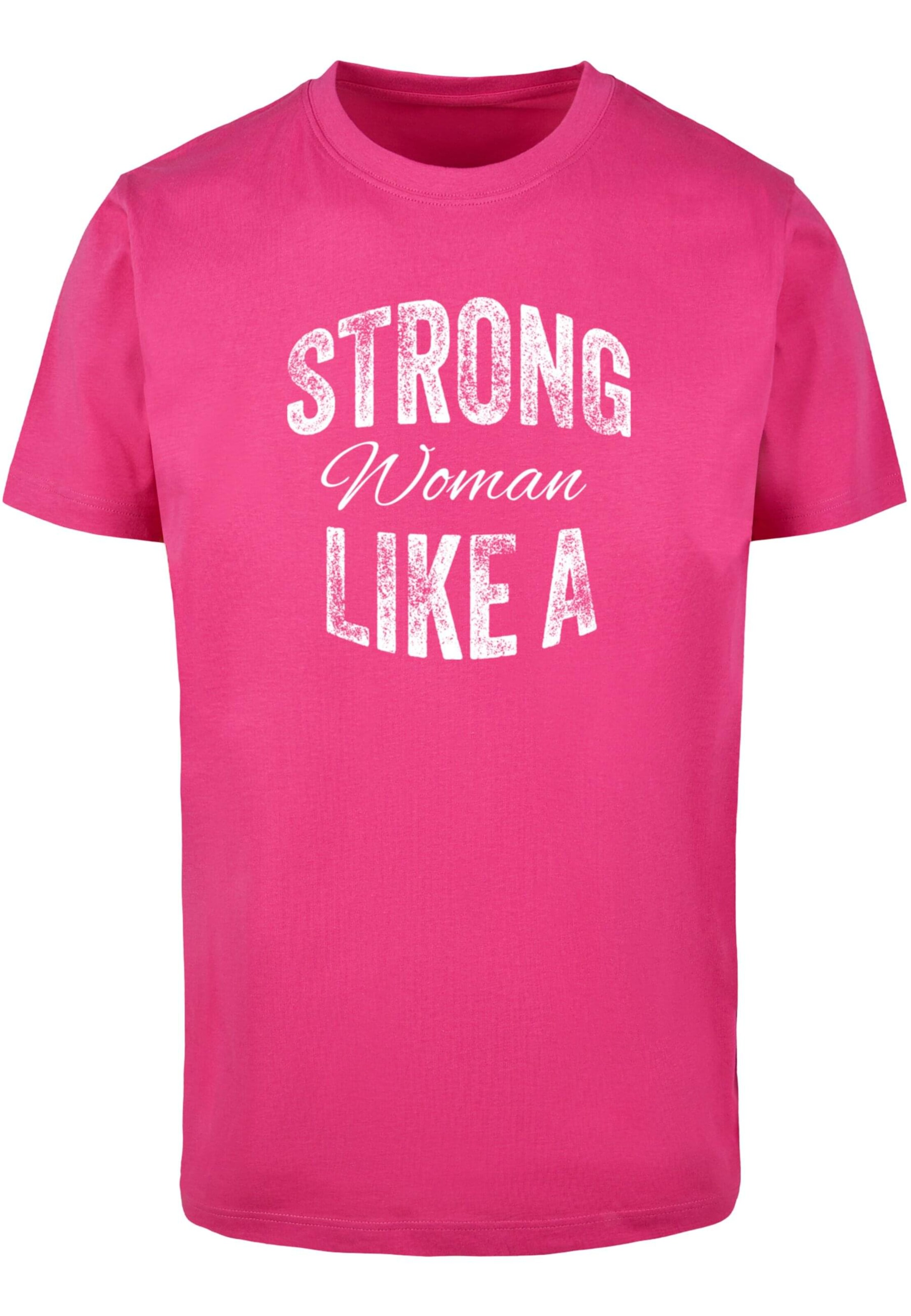 T-Shirt 'Strong Like A Woman' Merchcode en rose : devant