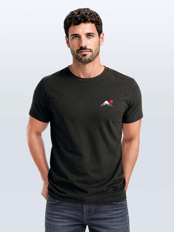Neverless Shirt 'Mount Fuji' in Grey: front