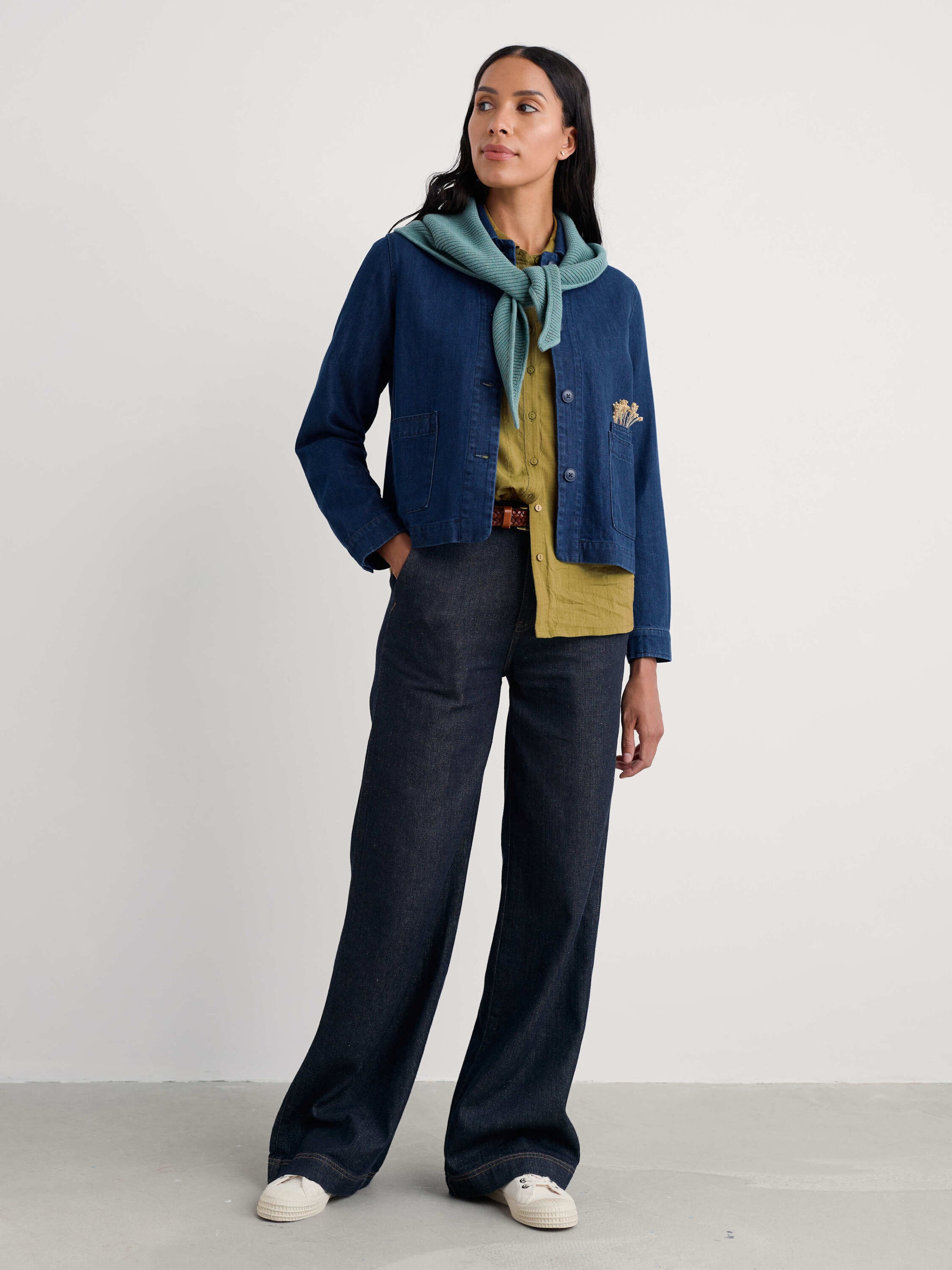 Seasalt Cornwall Wide Leg Farkut 'Sennen Cove' värissä sininen