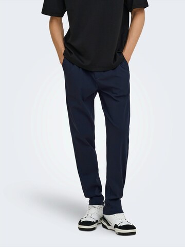 Only & Sons - Slimfit Pantalón plisado 'ONSLINUS' en azul: frente
