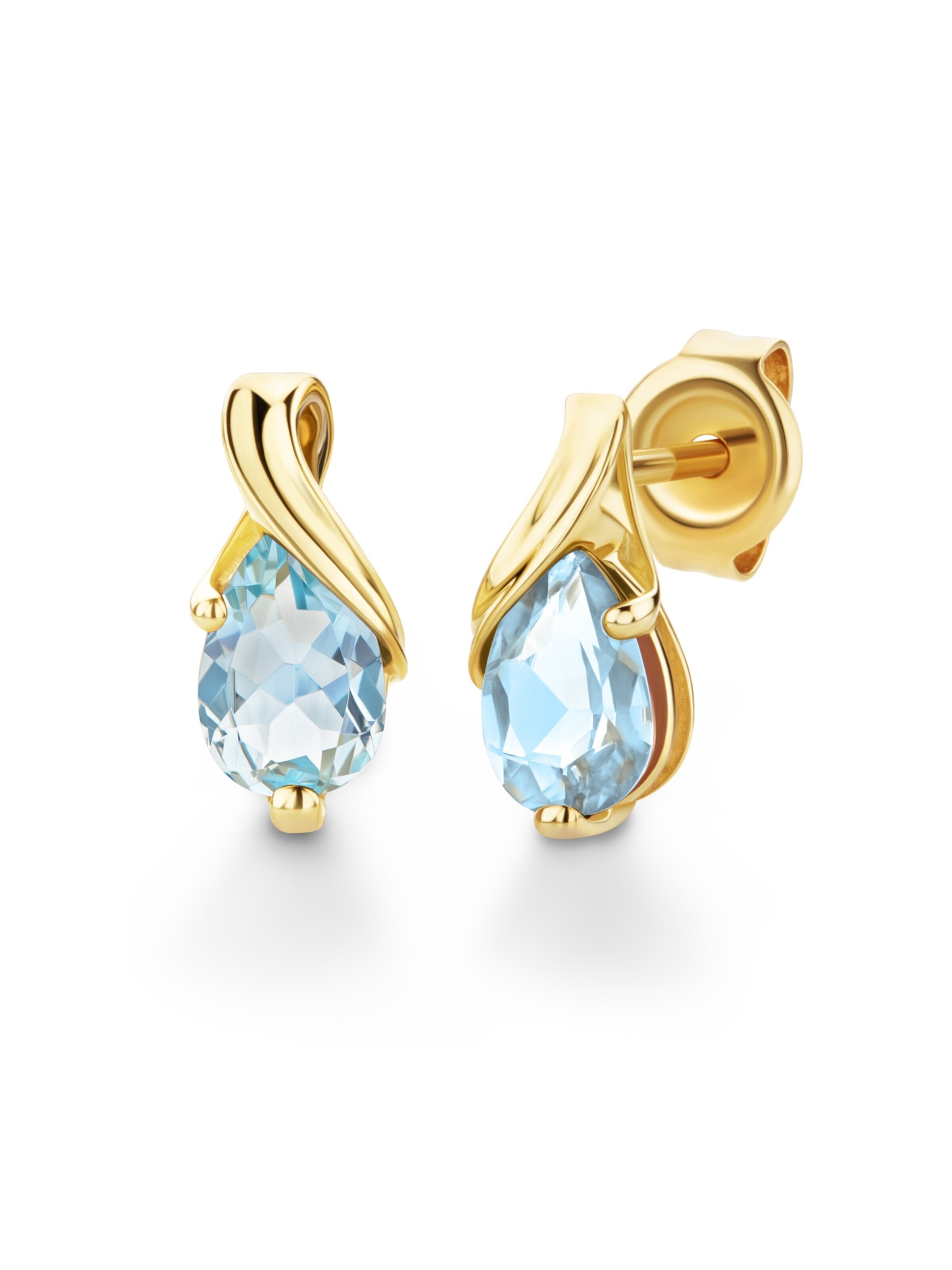 Boucles d'oreilles 'Ohrringe aus 585 Gelbgold mit Topas' DIAMANT LETERNEL en or : devant
