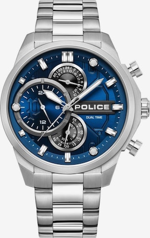 Montre à affichage analogique POLICE en argent : devant