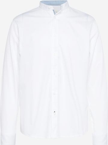 Coupe slim Chemise TOM TAILOR en blanc : devant